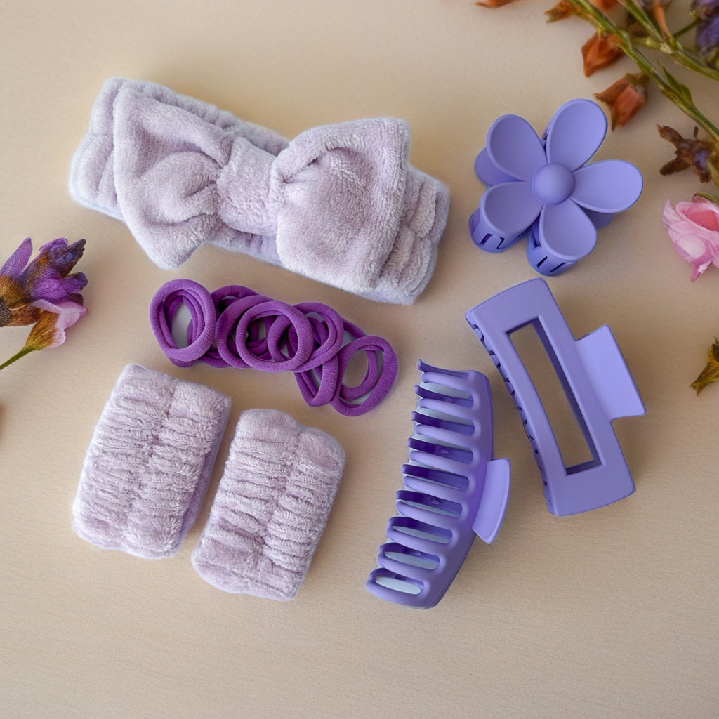 Purple Hair Accessories Set