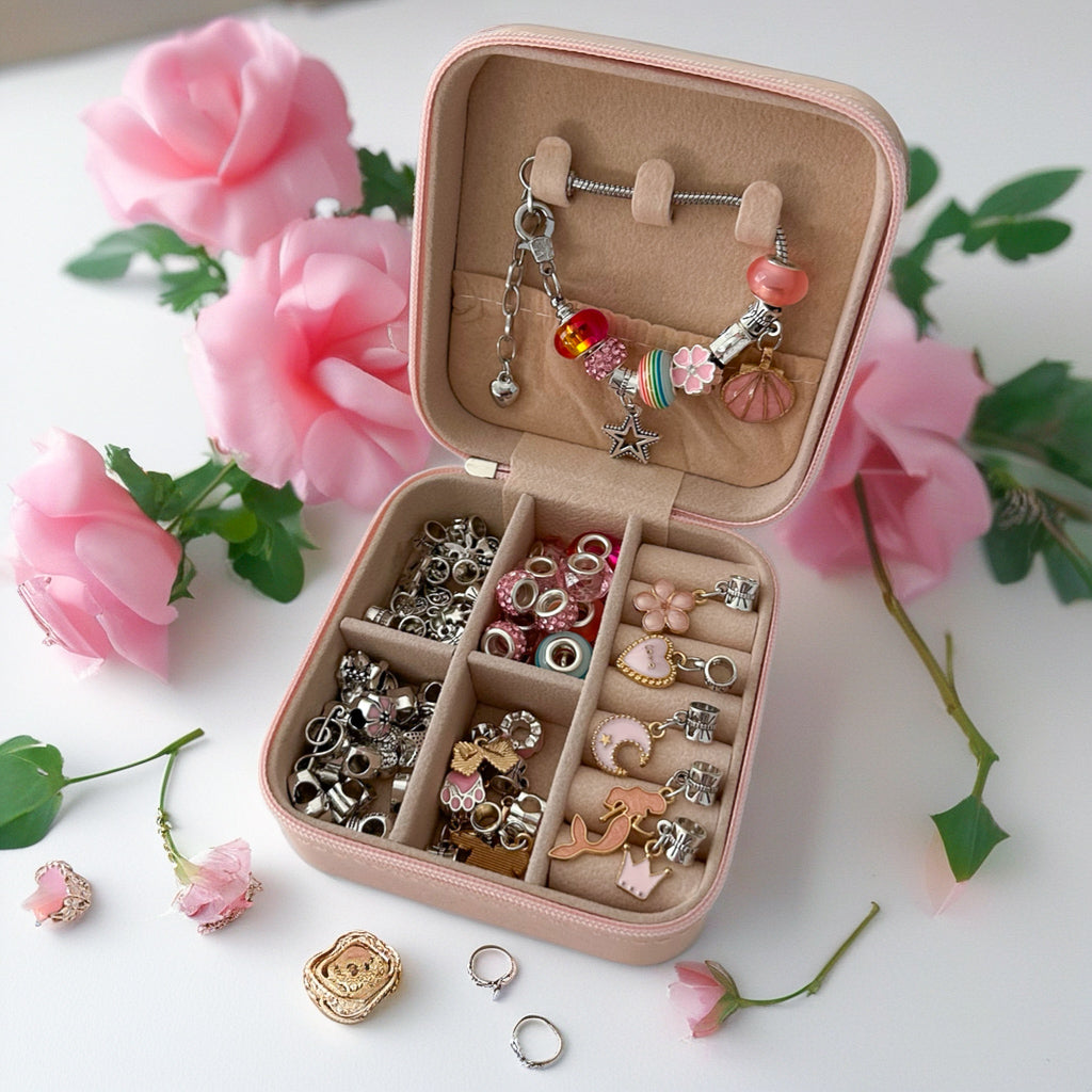 Magic Charm Bracelet Kit – Create Your Own Jewelry (68 PCS) Pink
