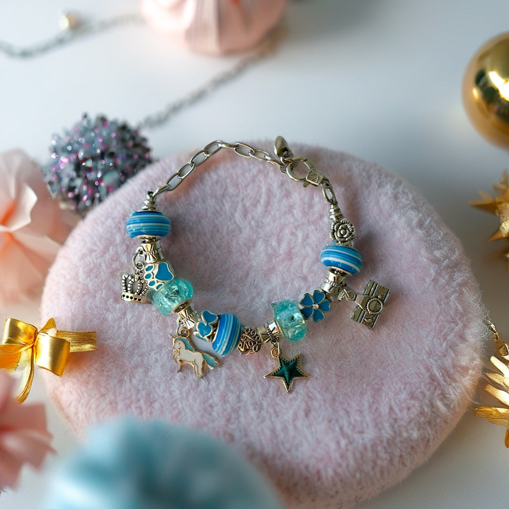 Magic Charm Bracelet Kit – Create Your Own Jewelry (68 PCS) Blue
