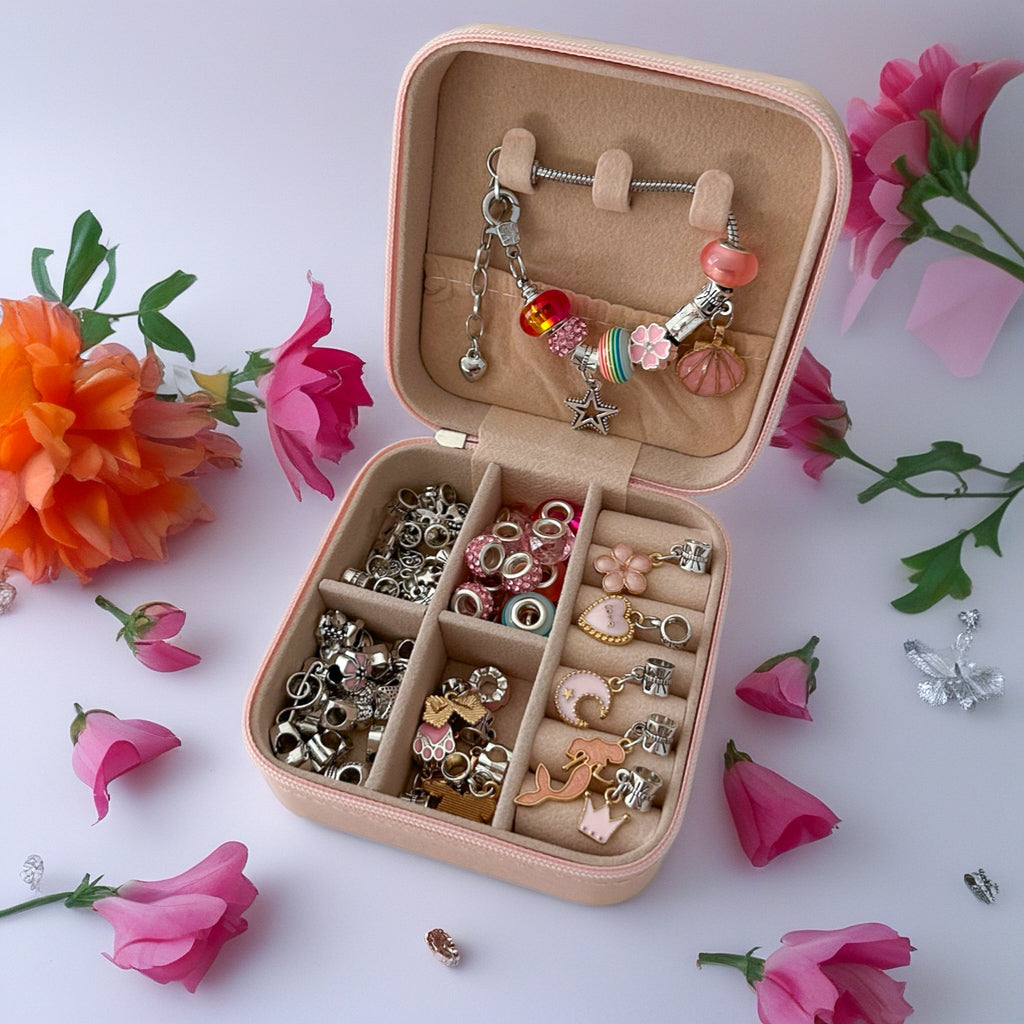 Magic Charm Bracelet Kit – Create Your Own Jewelry (68 PCS) Pink