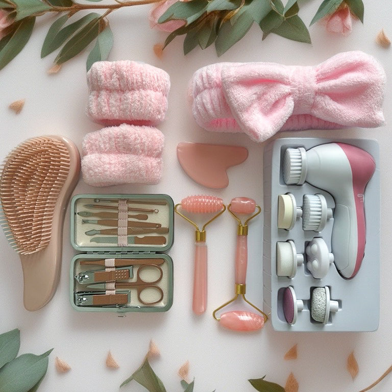 7-in-1 Pink Self-Care Spa Box 💖 Face, Nails & Hair Beauty Set