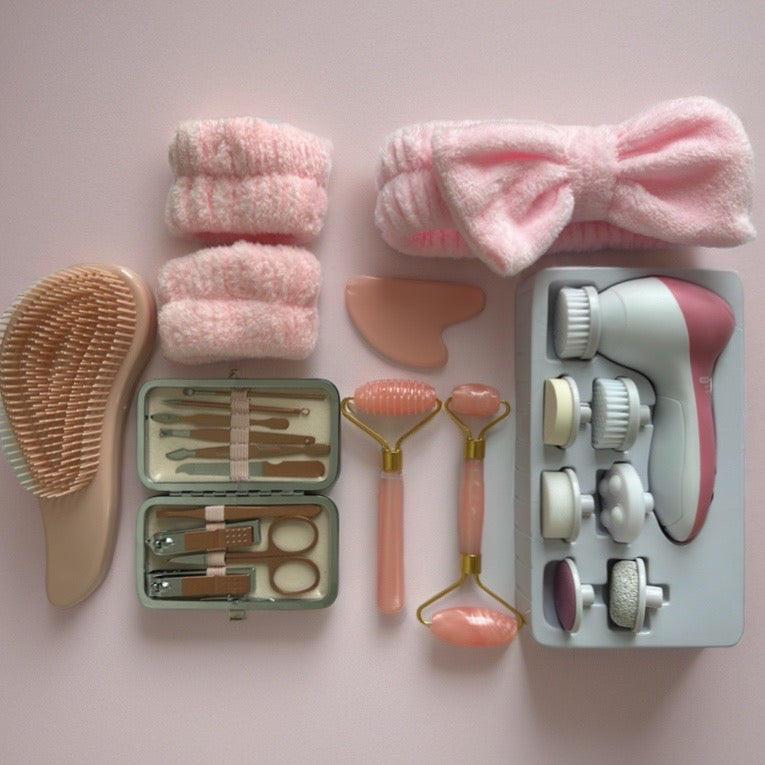 7-in-1 Pink Self-Care Spa Box 💖 Face, Nails & Hair Beauty Set