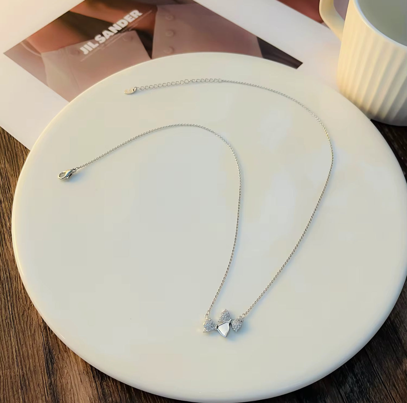 Sparkling Bow & Butterfly Jewelry Set — Necklace & Earrings