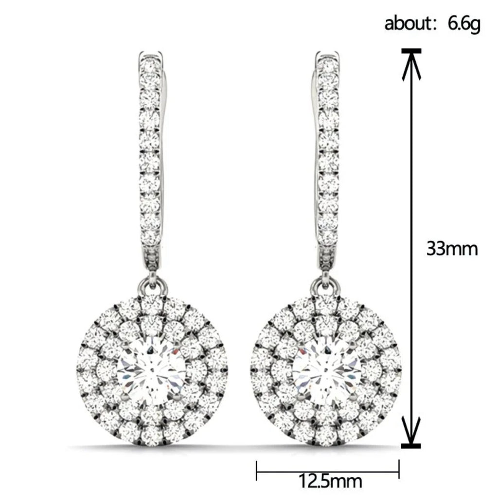 Luxury Halo Drop Earrings