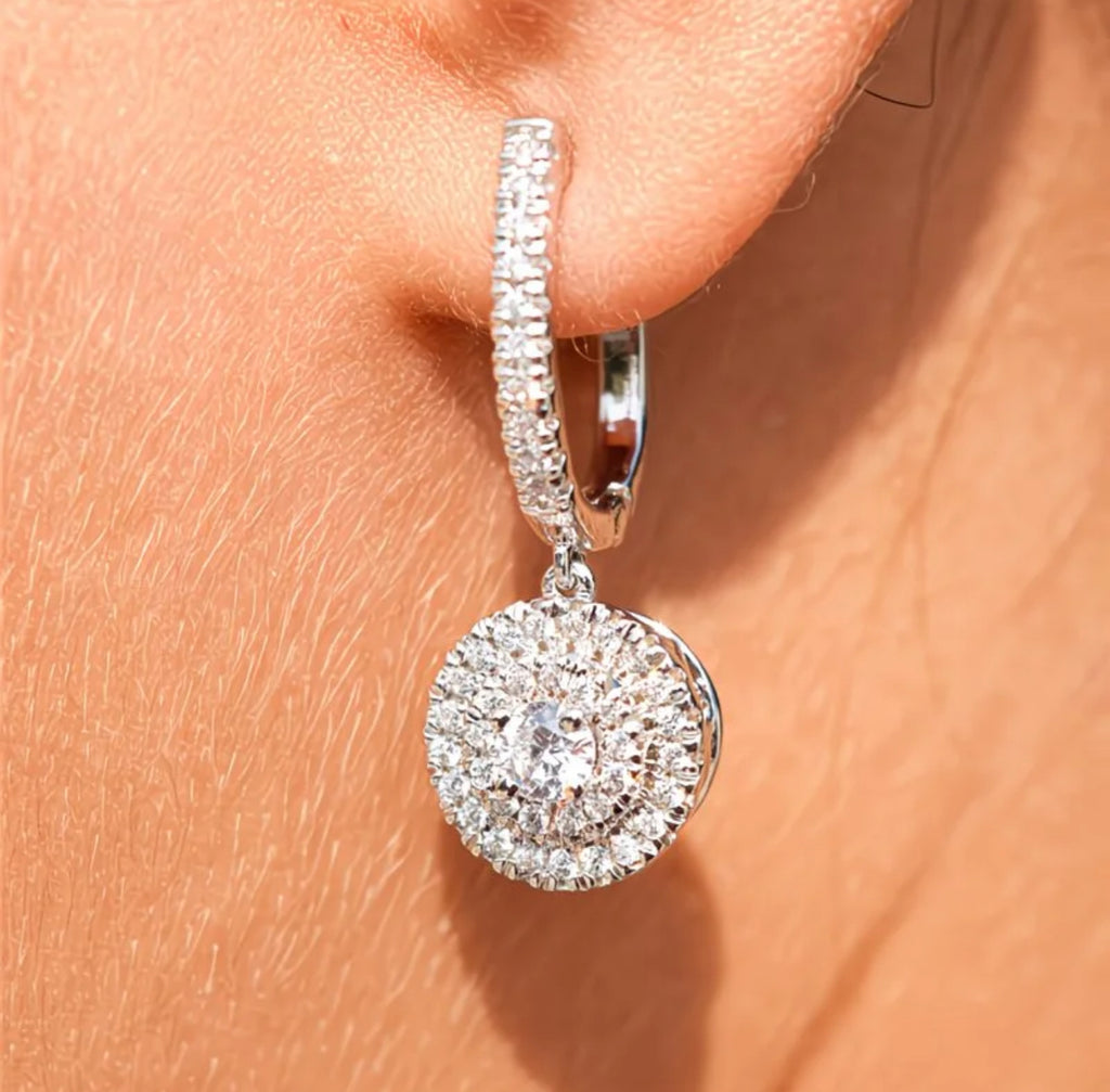 Luxury Halo Drop Earrings