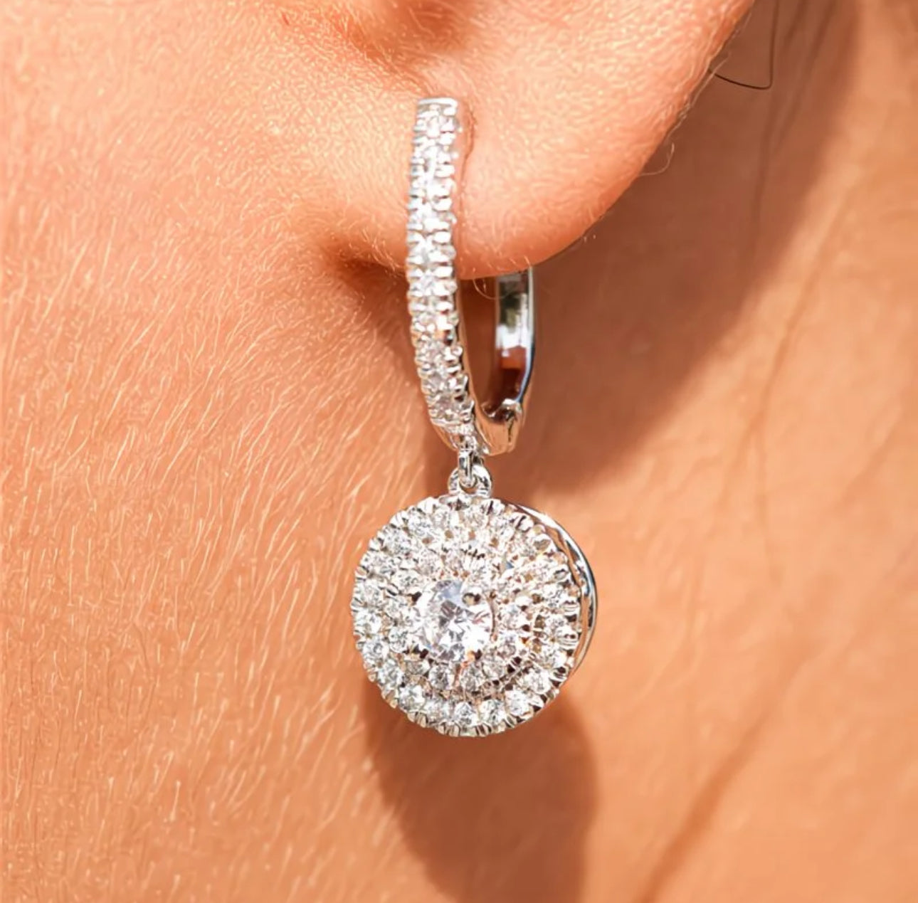 Luxury Halo Drop Earrings