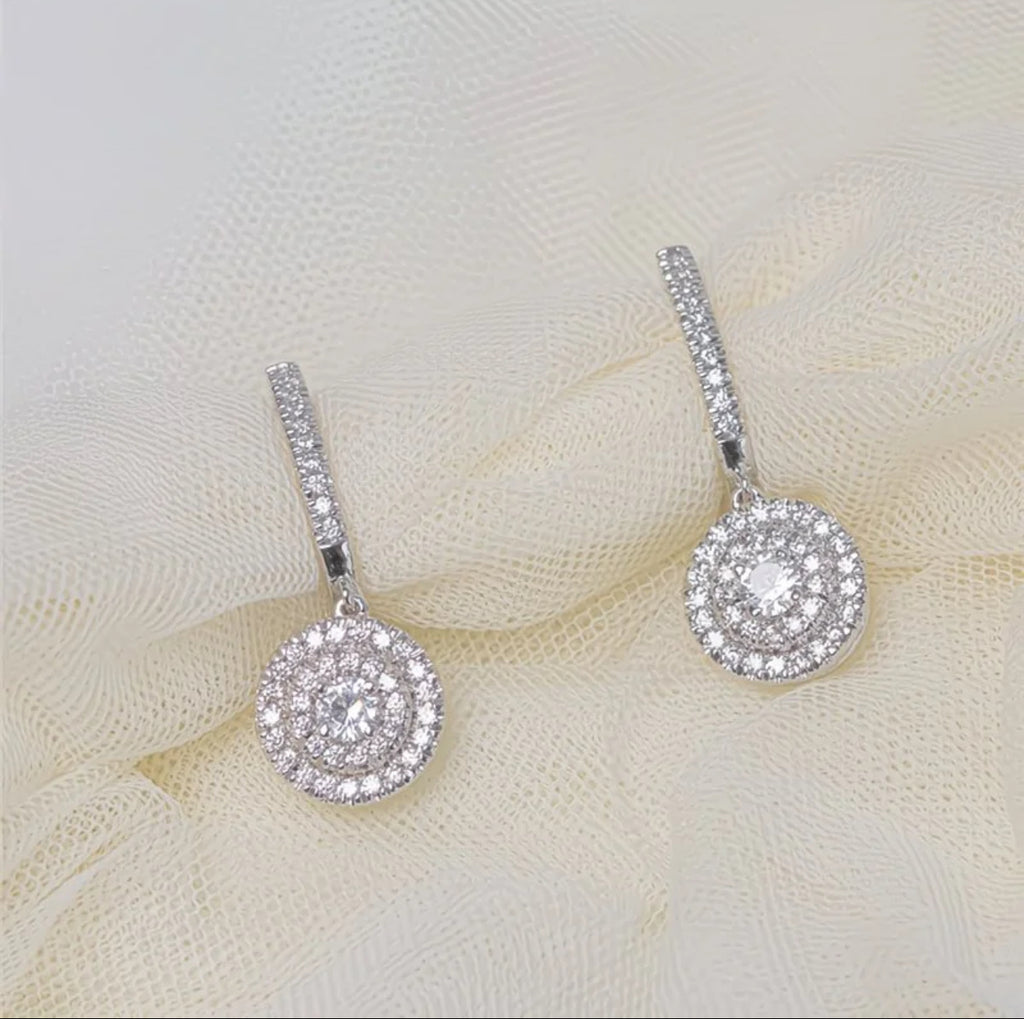 Luxury Halo Drop Earrings