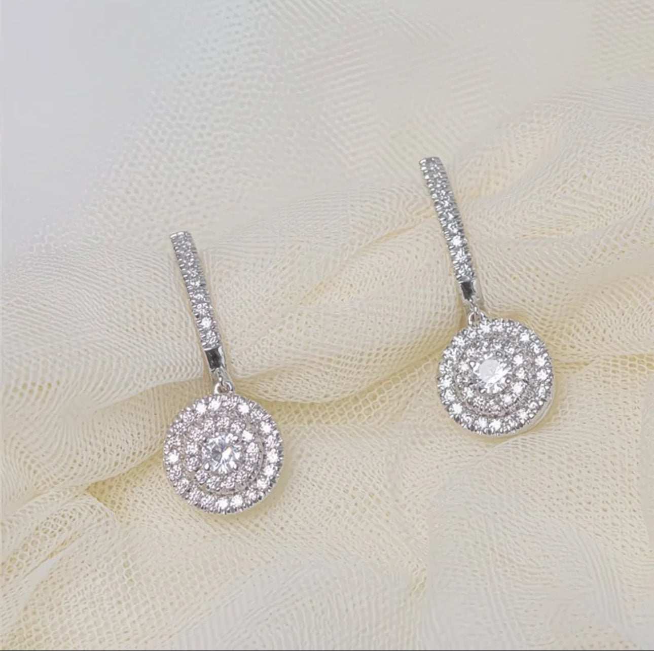 Luxury Halo Drop Earrings