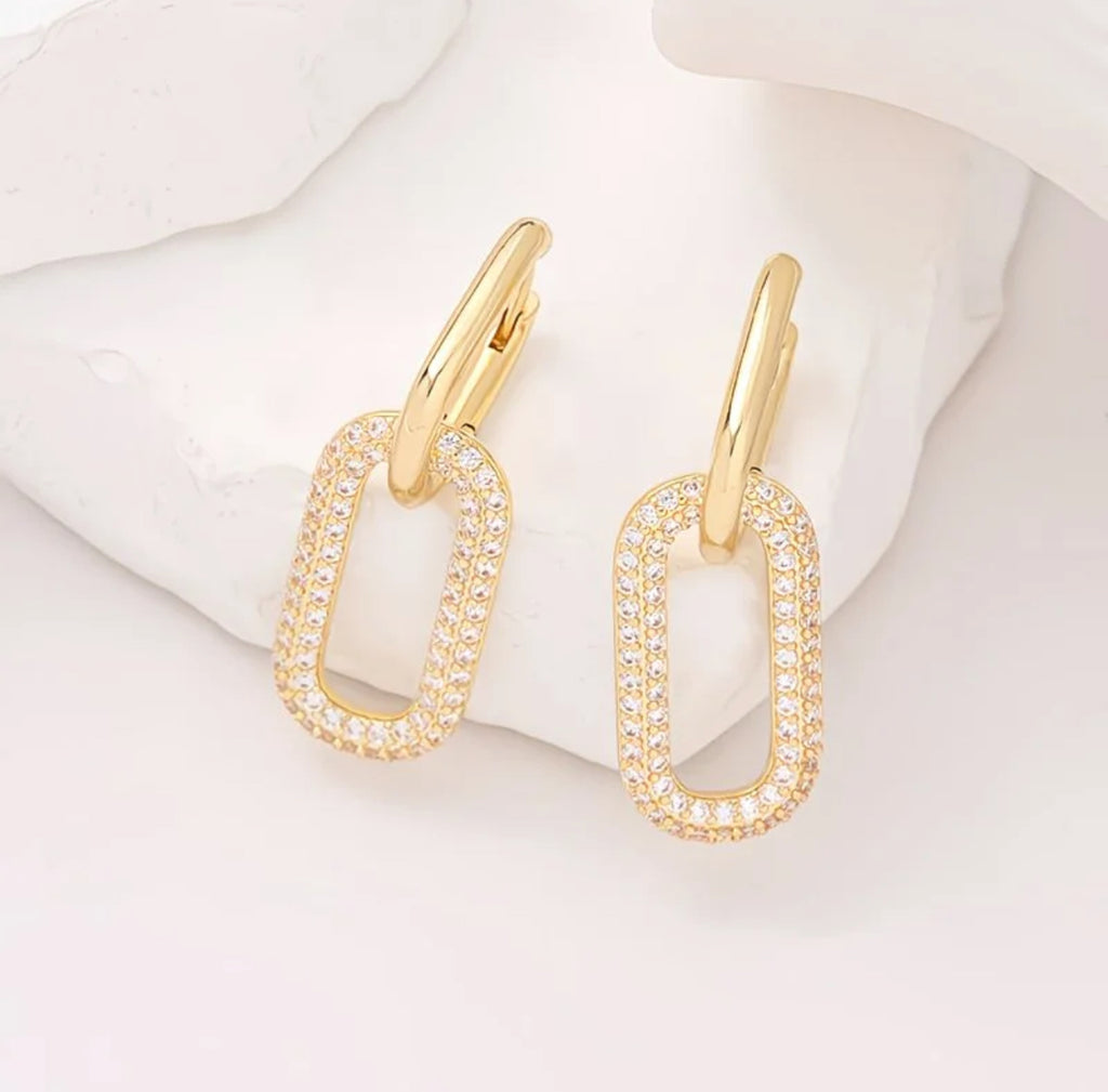 Gold Link Drop Earrings