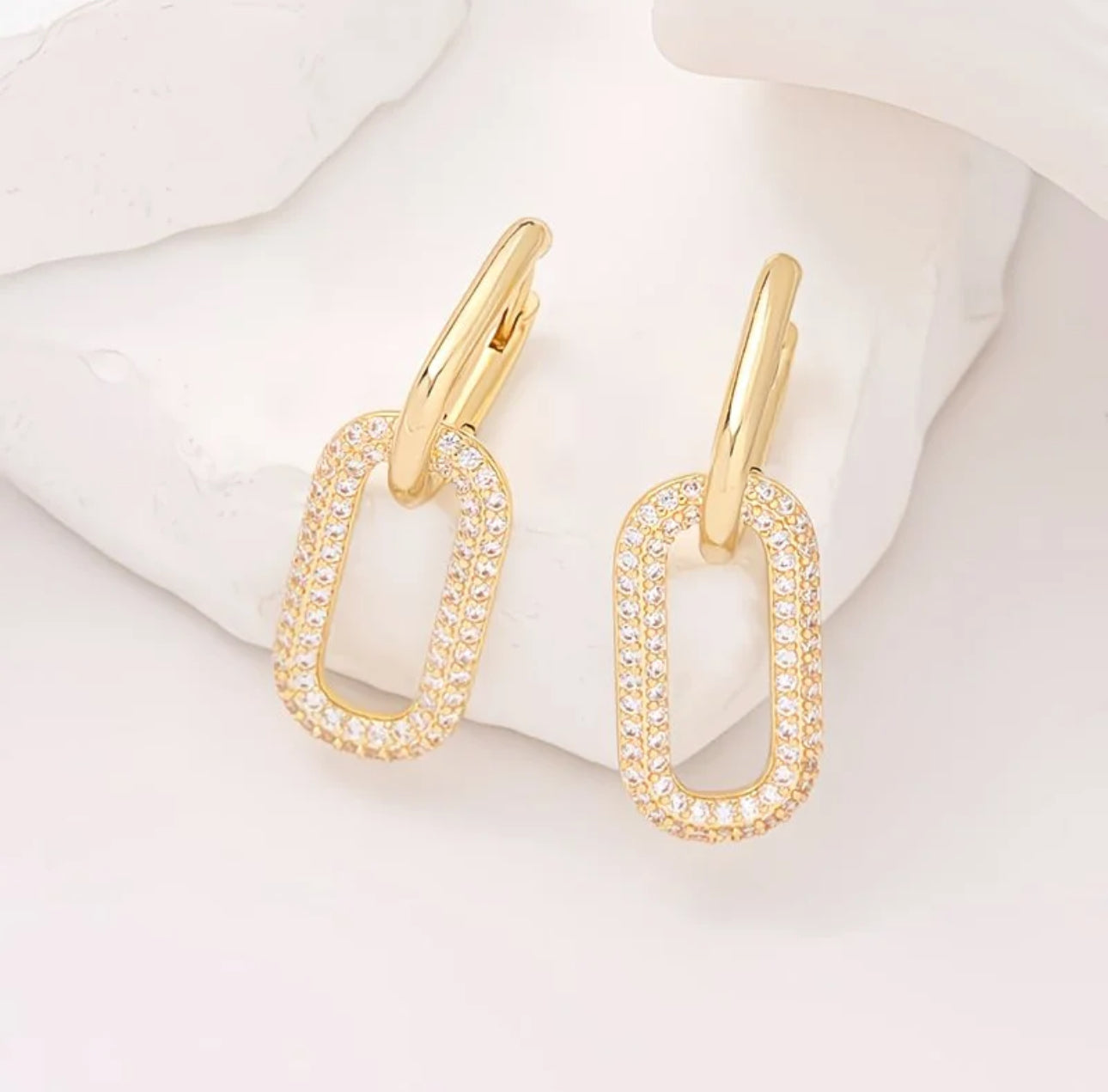 Gold Link Drop Earrings